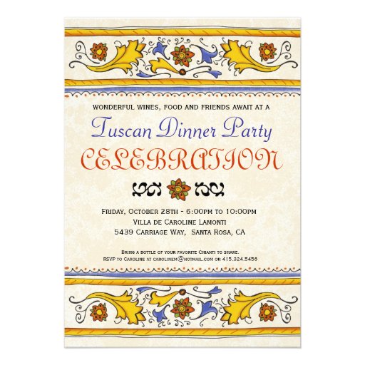 Tuscan Dinner Party Invitation