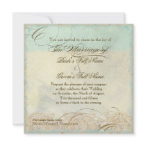Tuscan Olive Tree n Swirl - Wedding Invitation