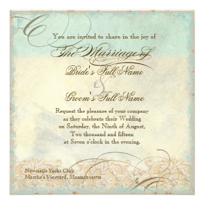 Tuscan Olive Tree n Swirl - Wedding Invitation