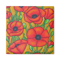 Tuscan Poppies Magnet