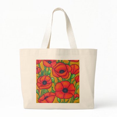 Tuscan Poppies Tote Bag by LisaLorenzPaintings