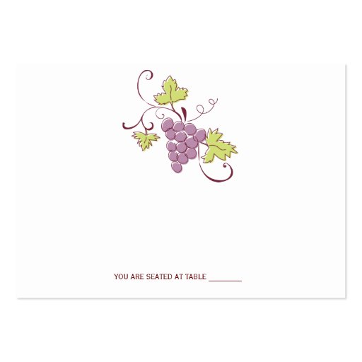 Tuscan Vineyard Wedding Place Cards Business Card Template (front side)