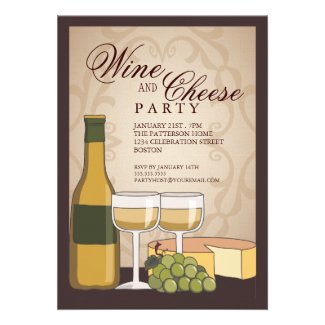 Tuscan Wine & Cheese Tasting Party Invitation