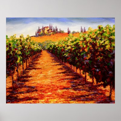 Tuscan Wine Vineyard posters