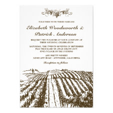 Tuscan Winery Rustic Vineyard Wedding Invitations