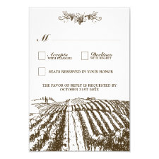 Tuscan Winery Rustic Vineyard Wedding RSVP Cards