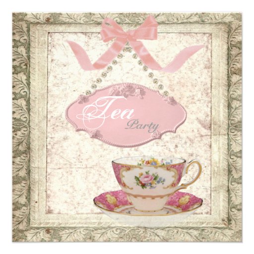 Tuscany Country Bridal Shower Tea Party Invitation