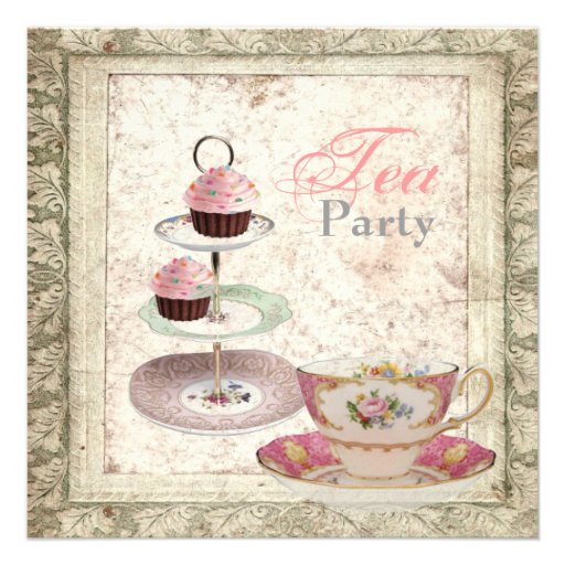 Tuscany Country Bridal Shower Tea Party Invitation