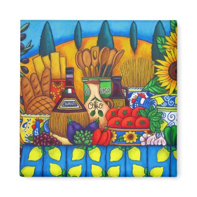 Tuscany Delights Magnet by LisaLorenzPaintings