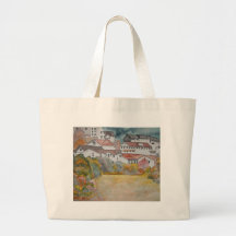 Tuscany Italy landscape watercolor painting Tote Bag