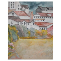 Tuscany Italy landscape watercolor painting Flyer