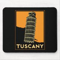 Tuscany Italy retro art deco travel poster mousepads by strk3 Tuscany Italy retro art deco travel poster mousepads