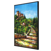 TUSCANY LANDSCAPE STRETCHED CANVAS PRINT