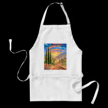 Tuscany Landscape Painting - Multi aprons