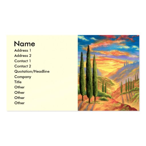 Tuscany Landscape Painting - Multi Business Card Template