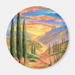 Tuscany Landscape Painting - Multi Fridge Magnet