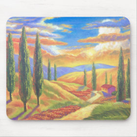 Tuscany Landscape Painting - Multi Mouse Pad