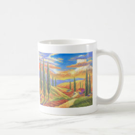 Tuscany Landscape Painting - Multi Classic White Coffee Mug