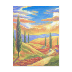 Tuscany Landscape Painting - Multi postcard