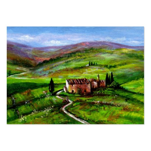TUSCANY LANDSCAPE WITH GREEN HILLS BUSINESS CARDS (back side)