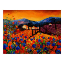 tuscany poppies 45 post card