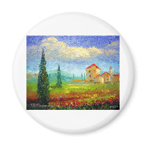 Tuscany Poppies Fridge Magnet
