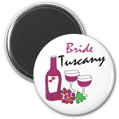 Tuscany Weddings, Bride Fridge Magnets