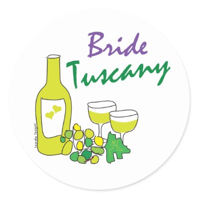 Tuscany Weddings, Bride Round Sticker