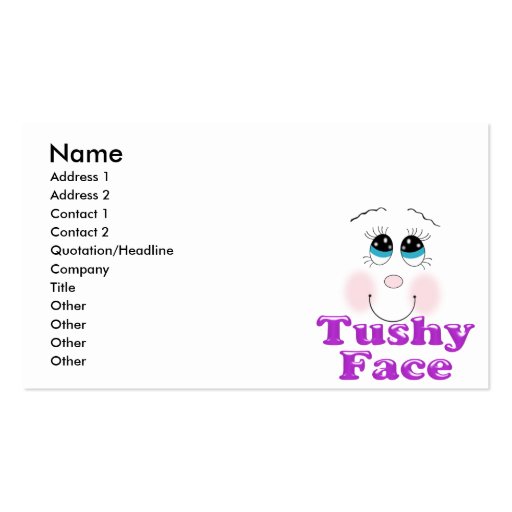 tushy face business card template