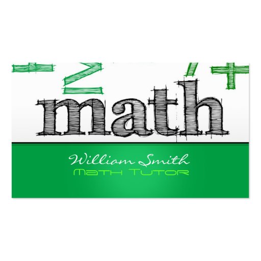 Tutorial Math Double-Sided Standard Business Cards (Pack Of 100) | Zazzle