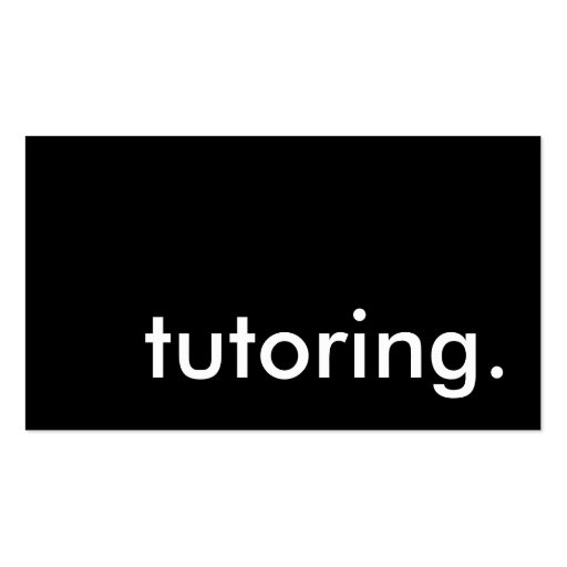 tutoring. business card template (front side)