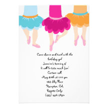 TuTu Ballet Girls Invitation