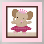 Tutu Cute/Ballerina Elephant Girl Poster Wall Art