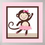 Tutu Cute/Ballerina Monkey Girl Poster Wall Art