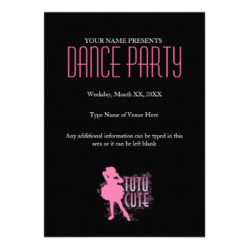 Tutu Cute party or recital invitation