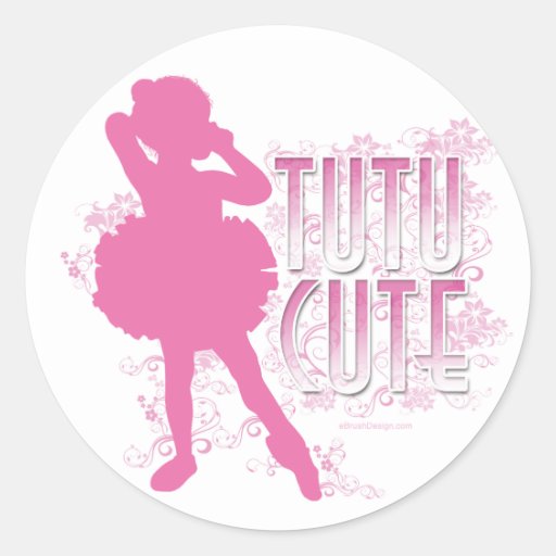 Tutu Cute (Pink) Classic Round Sticker Zazzle
