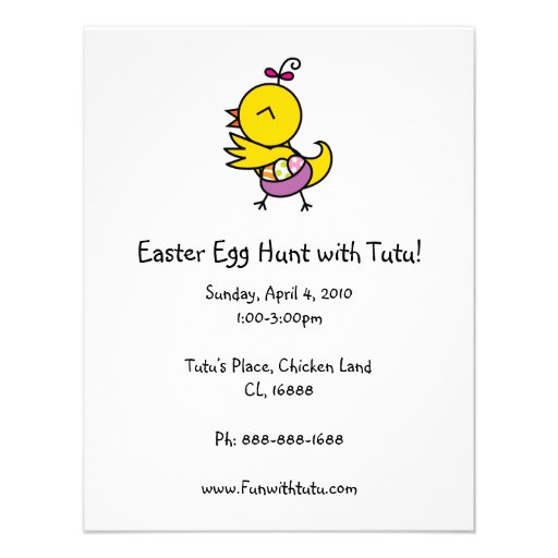 Tutu la Chick Invitation