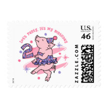 Tutu Piggy 2nd Birthday Postage