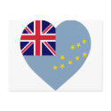 Tuvalu Flag Heart postcards