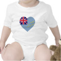 Tuvalu Flag Heart t-shirts