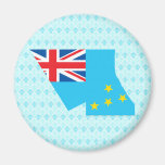 Tuvalu Flag Map full size Refrigerator Magnets