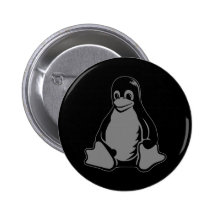 Tux Penguin - (Linux, Open Source, Copyleft, FSF) Pinback Button