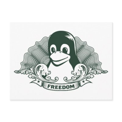 Tux Penguin - (Linux, Open Source, Copyleft, FSF) Postcard by strk3