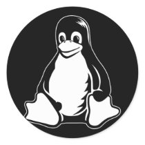 Tux Penguin - (Linux, Open Source, Copyleft, FSF) Round Sticker