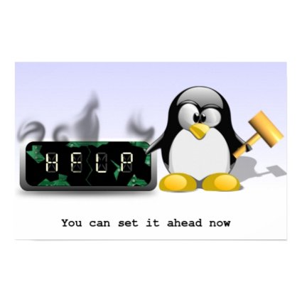 Tux Smash Clock-Anti Daylight Saving Time print