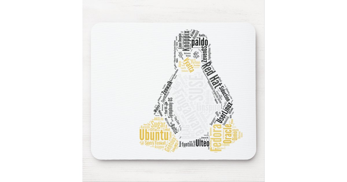 Tux Typo Mouse Pad Zazzle