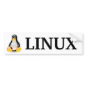 Tux with Linux bumper stickers