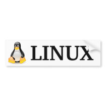 Tux with Linux bumper stickers