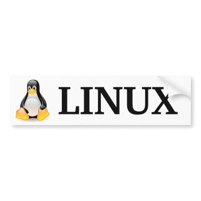 Tux with Linux Bumper Stickers by ookadoo
