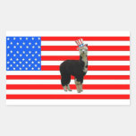 Tuxedo Alpaca 4th of July Rectangular Stickers